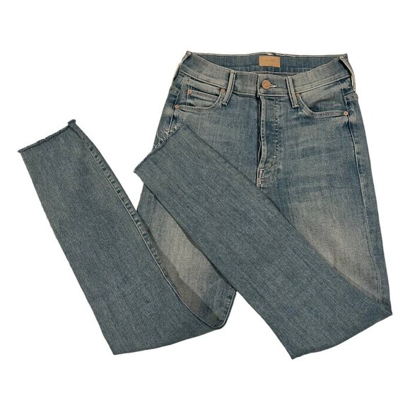 Mother Jeans The Stunner Ankle Fray Tinge Blue Size 24 ECU - Picture 3 of 16